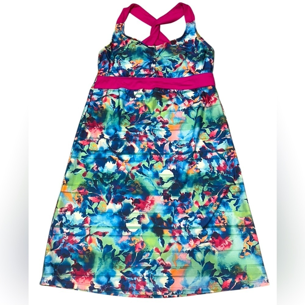 Title Nine multicolor floral cross back athletic tank dress Made in the USA